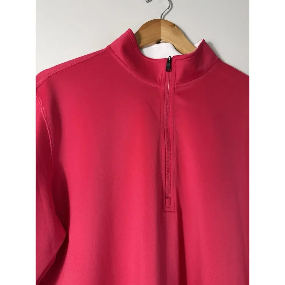 Adidas Performance Three-Stripe Long Sleeve Red 1/4 Zip Size M Unisex Sports